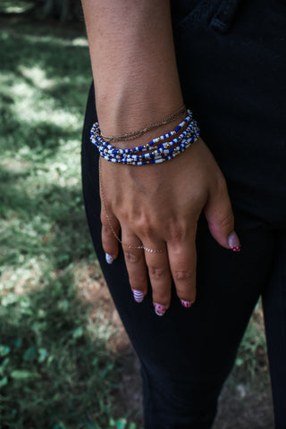 Settle The Score Beaded Bracelet • Blue