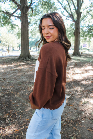 Darling Daisy Sweater • Brown - FINAL SALE