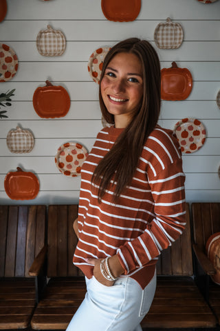 Pumpkin Spice Stripes • Rust