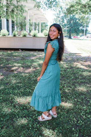 Grace & Lace Midi Dress • Teal Green