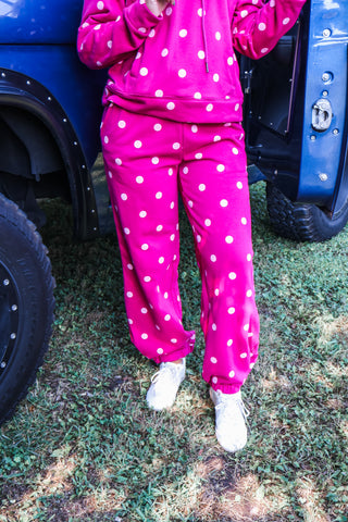 Playful Spot Sweatpants • Berry