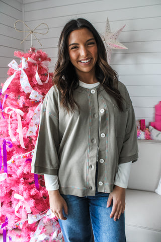 Most Wonderful Time Cardigan Top • Olive