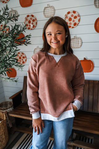 Campfire Crush Pullover • Rust