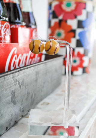 Strike Out Softball Stud Earrings • Silver