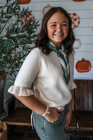 Refined Ruffles Sweater • Cream