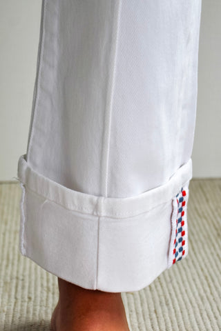 Reese Front Seam Straight Leg • White
