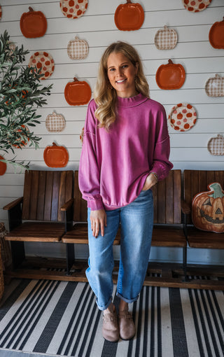 Willow Mock Neck Pullover • Orchid