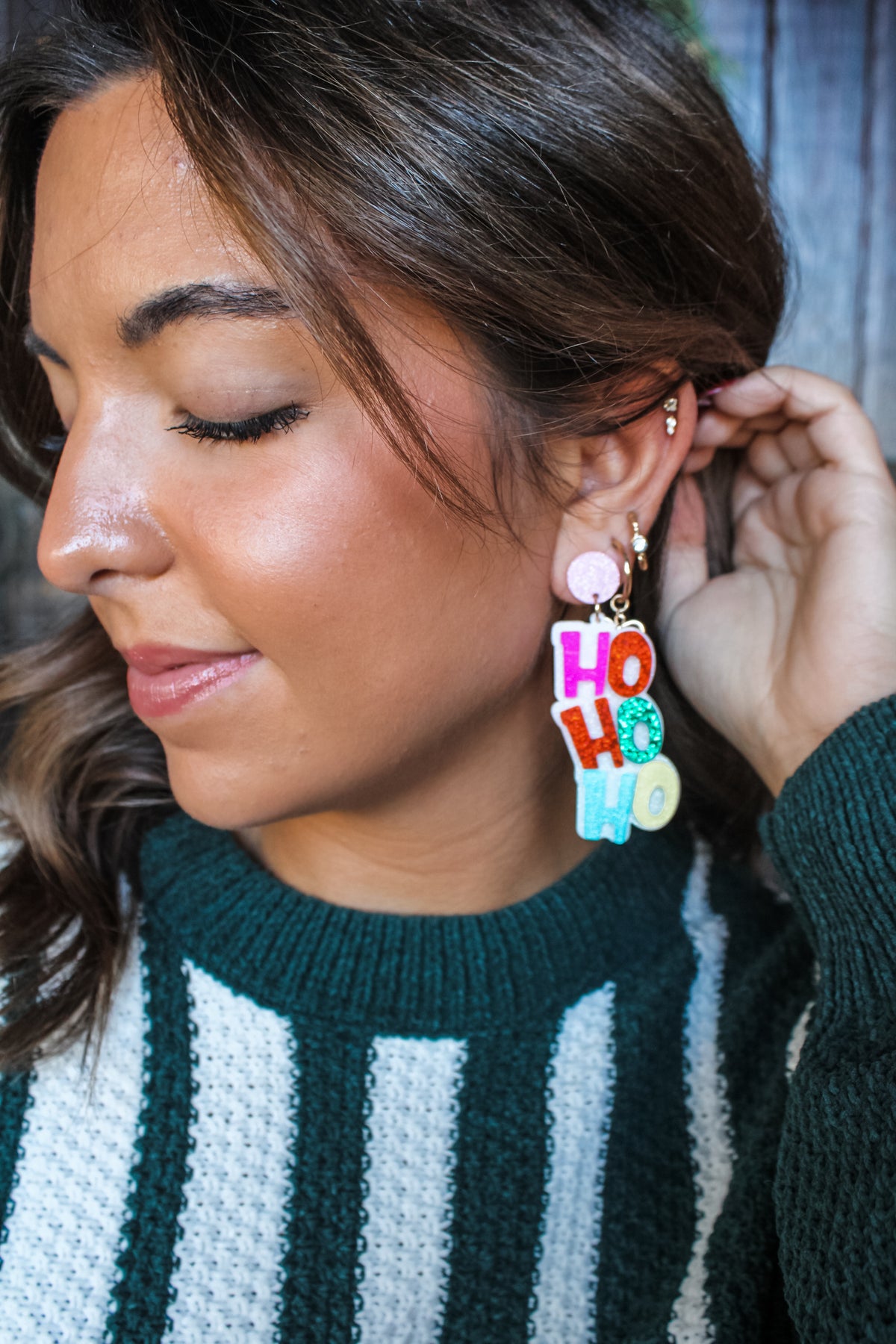 Ho Ho Ho Acrylic Earrings • Multi