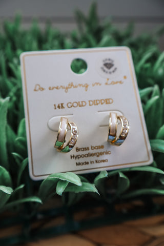 Merle • cubic zirconia post earrings