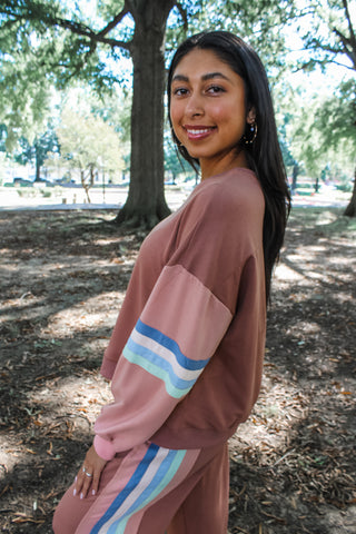 Up Next Color Tape Pant Set • Mauve