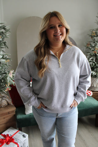 Hit The Slopes Half Zip • Ash Grey - PLUS