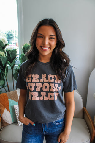 Grace Upon Grace Graphic Tee • Charcoal
