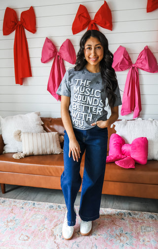 Music Sounds Better With You Graphic Tee • Charcoal