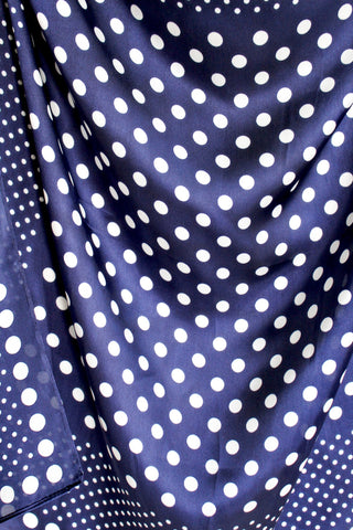 Polka Dot Mix Printed Scarf • Navy