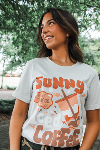 Sunny With A Chance Of Coffee Graphic Tee • Natural
