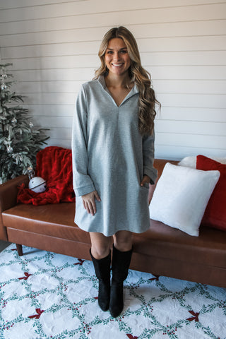 Merry Minimalist Pocket Dress • Heather Grey