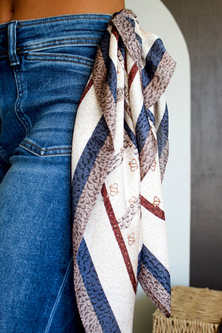 Luxe Living Patterned Scarf • Brown Multi