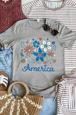 America The Beautiful Graphic Tee • Taupe