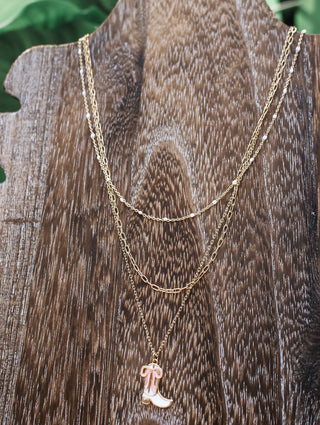 Howdy Darling Layered Necklace • Pink