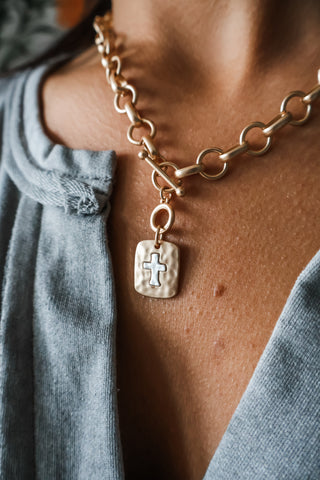 Step Up To The Plate Necklace • Matte Gold