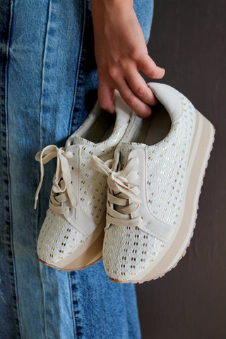 Lace It Up Platform Sneaker • Cream