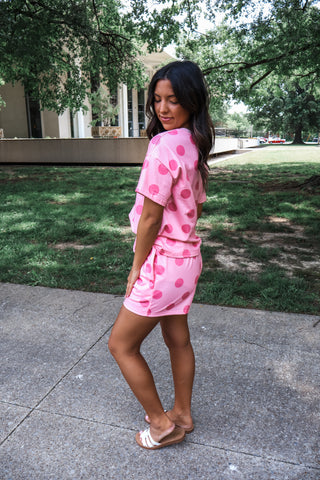 Fun Fest Polka Dot Short Set • Pink