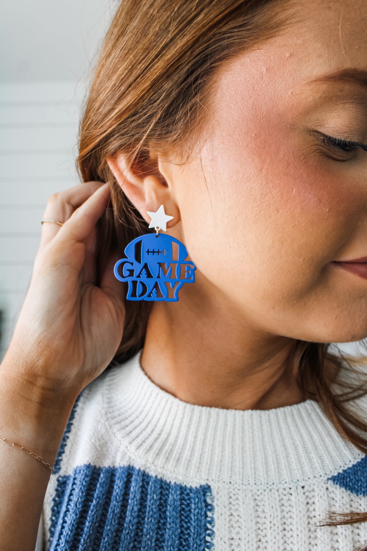 Friday Night Lights Game Day Earrings • Blue