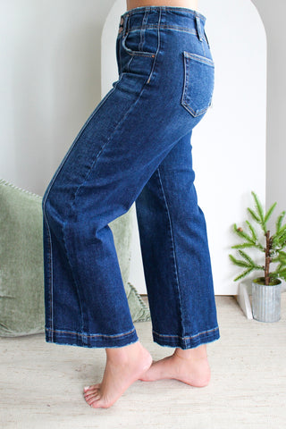 Kaydence Front Seam Wide Leg • Dark Wash