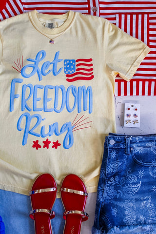 Let Freedom Ring Graphic Tee • Yellow