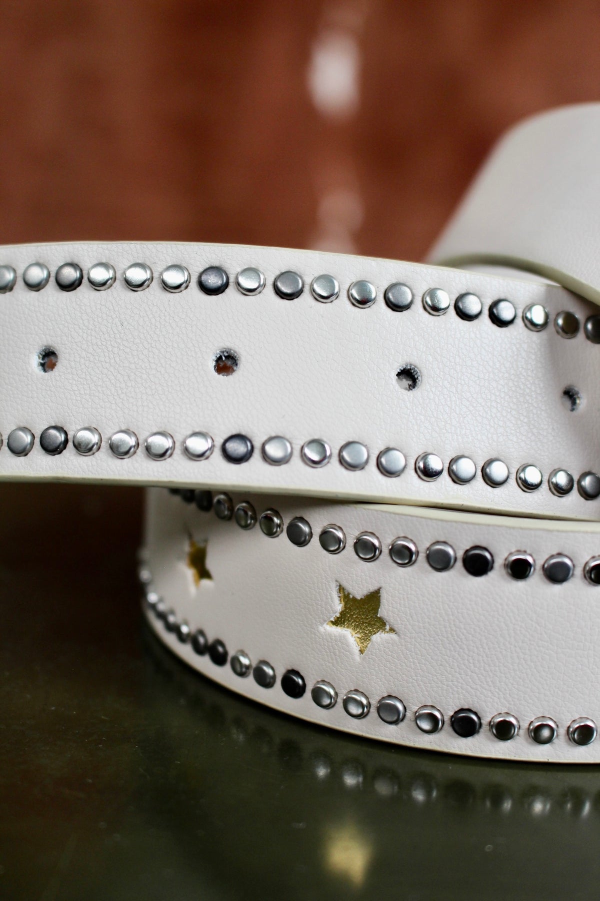Rodeo Star Studded Belt • Cream