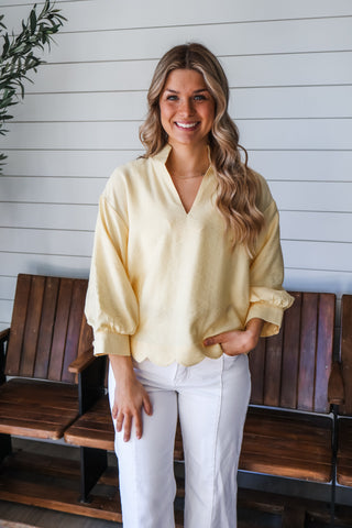 Polished Perfection Scallop Top • Yellow
