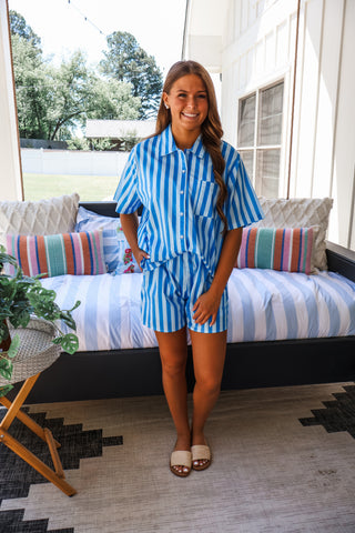 Summer Stripes Shorts • Blue