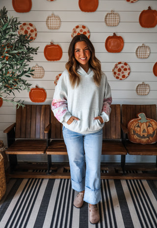 Sweet Harvest Patchwork Hoodie • Pink