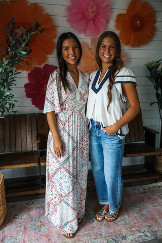 Bohemian Muse Floral Maxi • White Multi