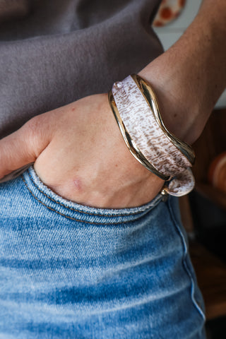 Sophie Scarf Cuff Bracelet • Beige