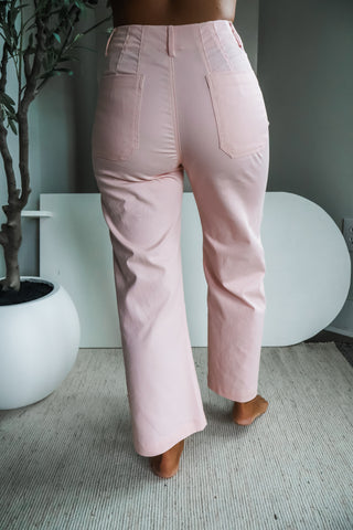 Sutton patch pocket pant • pastel pink
