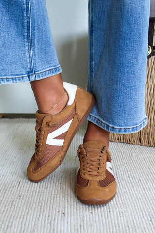 Mavis Mesh Panel Sneaker • Tan