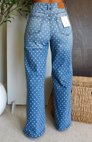 Gemma Polka Dot Wide Leg • Medium Wash