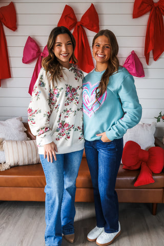 Secret Garden Floral Pullover • Cream