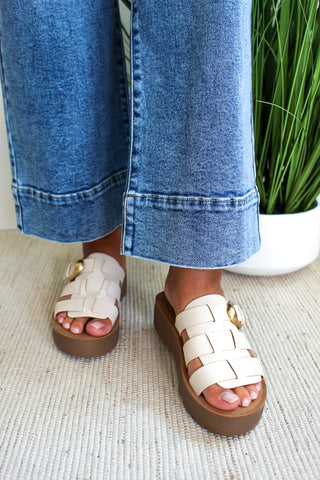 Penelope Buckle Strap Sandal • Ivory