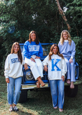 K Is For Kentucky Mock Neck Sweatshirt • Ivory