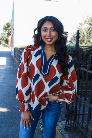 Beyond Compare • Brick/Navy - FINAL SALE