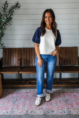 Kinda Busy • ivory/navy