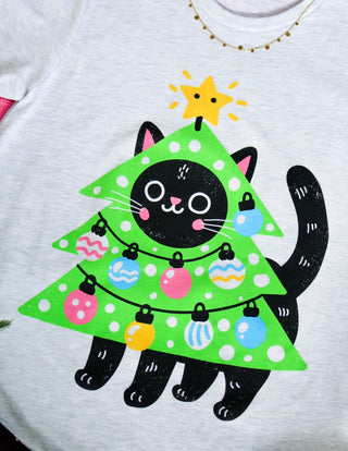 Merry Catmas Graphic Tee • Ash Grey