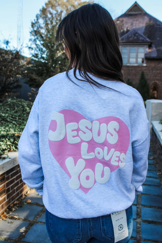 Jesus Loves You Sweatshirt • Ash Grey