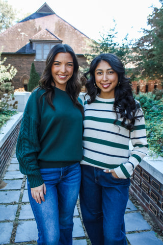 Cabin Fever Striped Sweater • Green - FINAL SALE