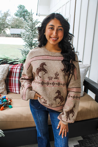 Cowgirl Country Sweater • Taupe