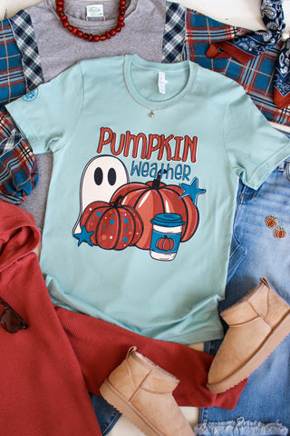 Pumpkin Weather Graphic Tee • Sage