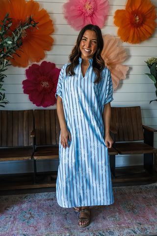 Stripes Social Midi • Blue Floral