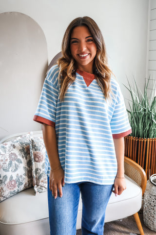 Run Around Ringer Stripe • Blue